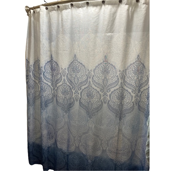 project RUNWAY Bath Project Runway Blue Boho Bohemian Mandala Pattern Hippie Shower Curtain